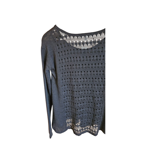 NEW! Aeropostale Women's Crochet Back Long Sleeve Shirt Black Small - Picture 8 of 9